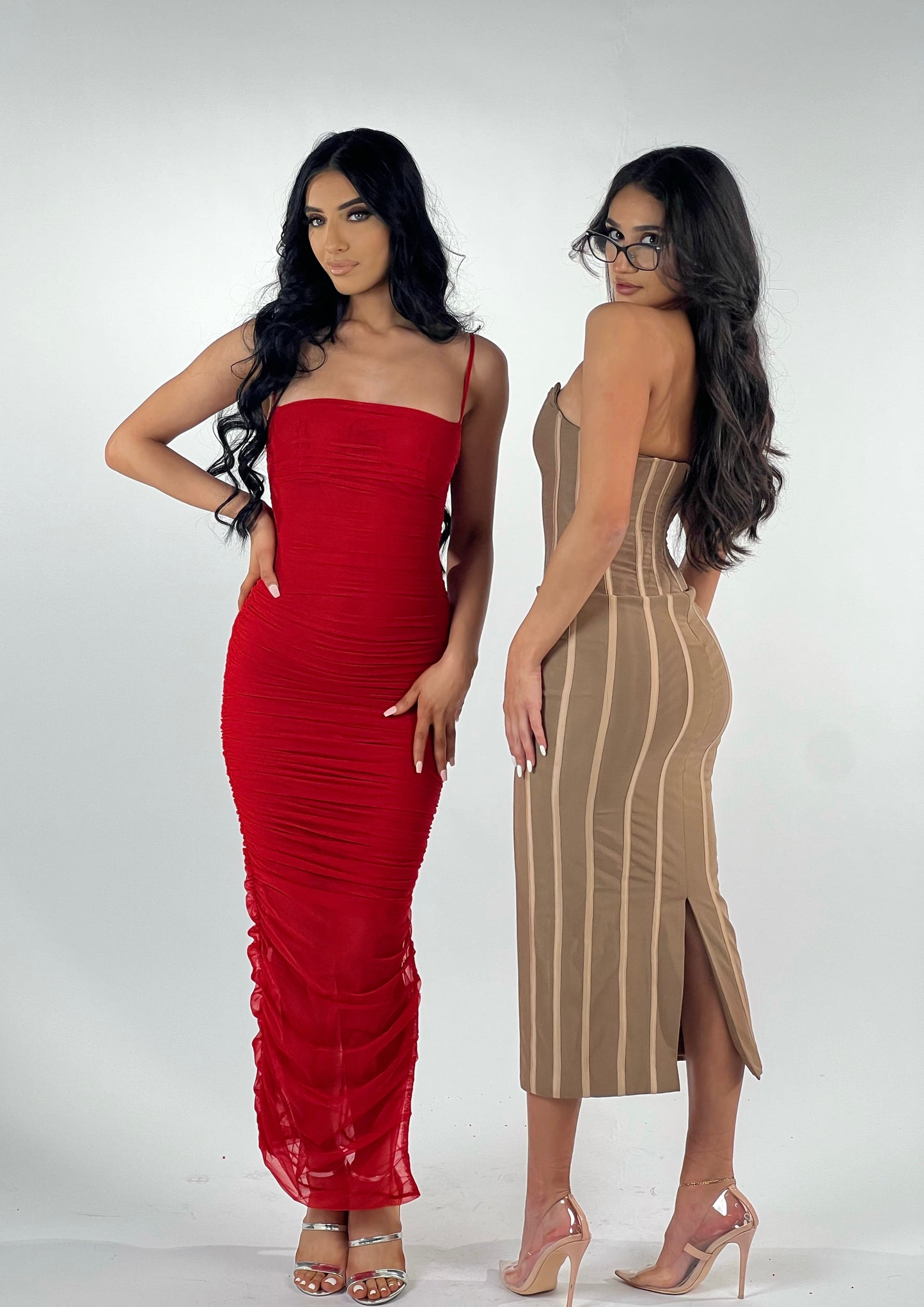 Misha midi corset dress - nude