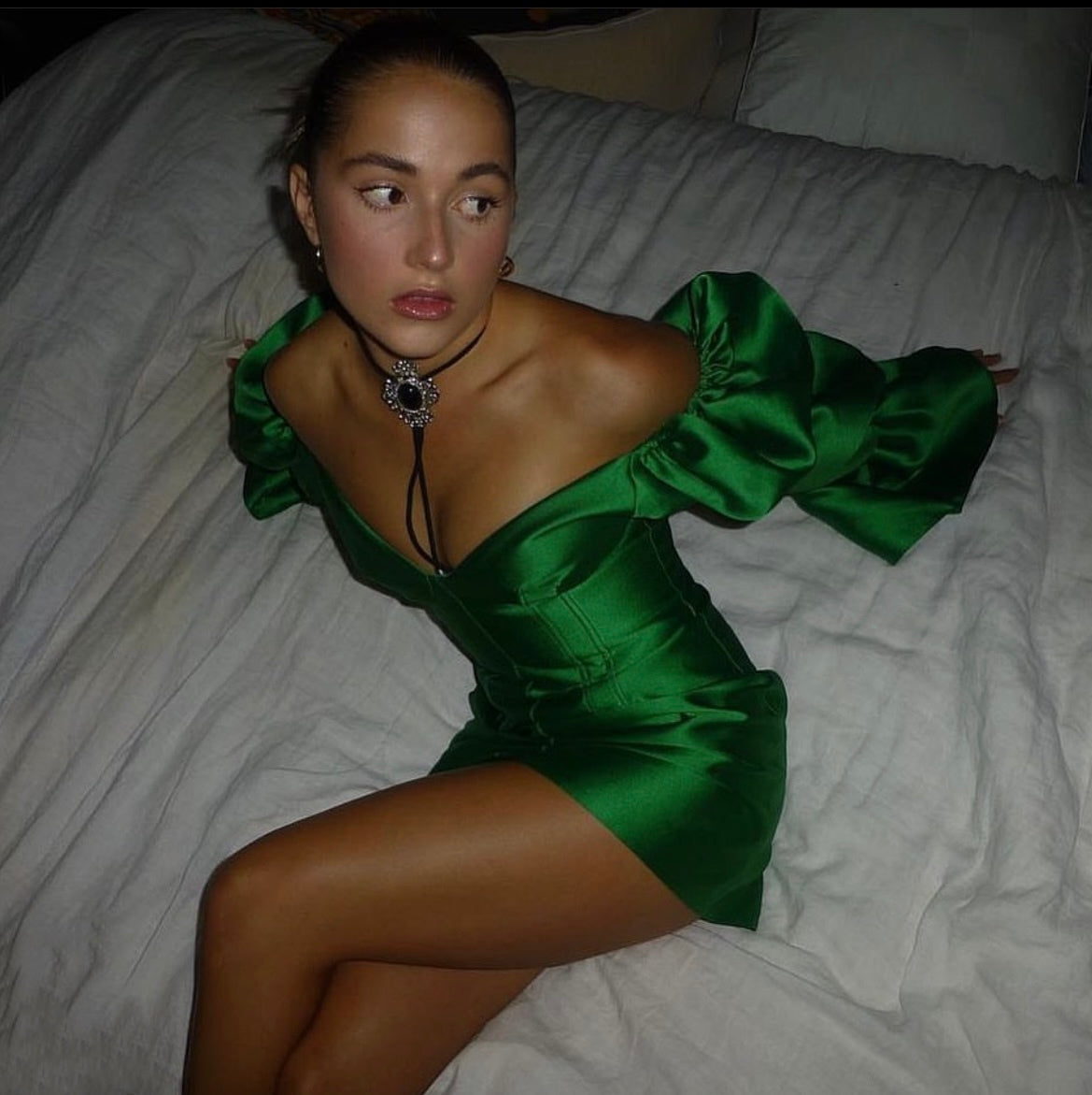 Khirzad Femme green Solaro dress