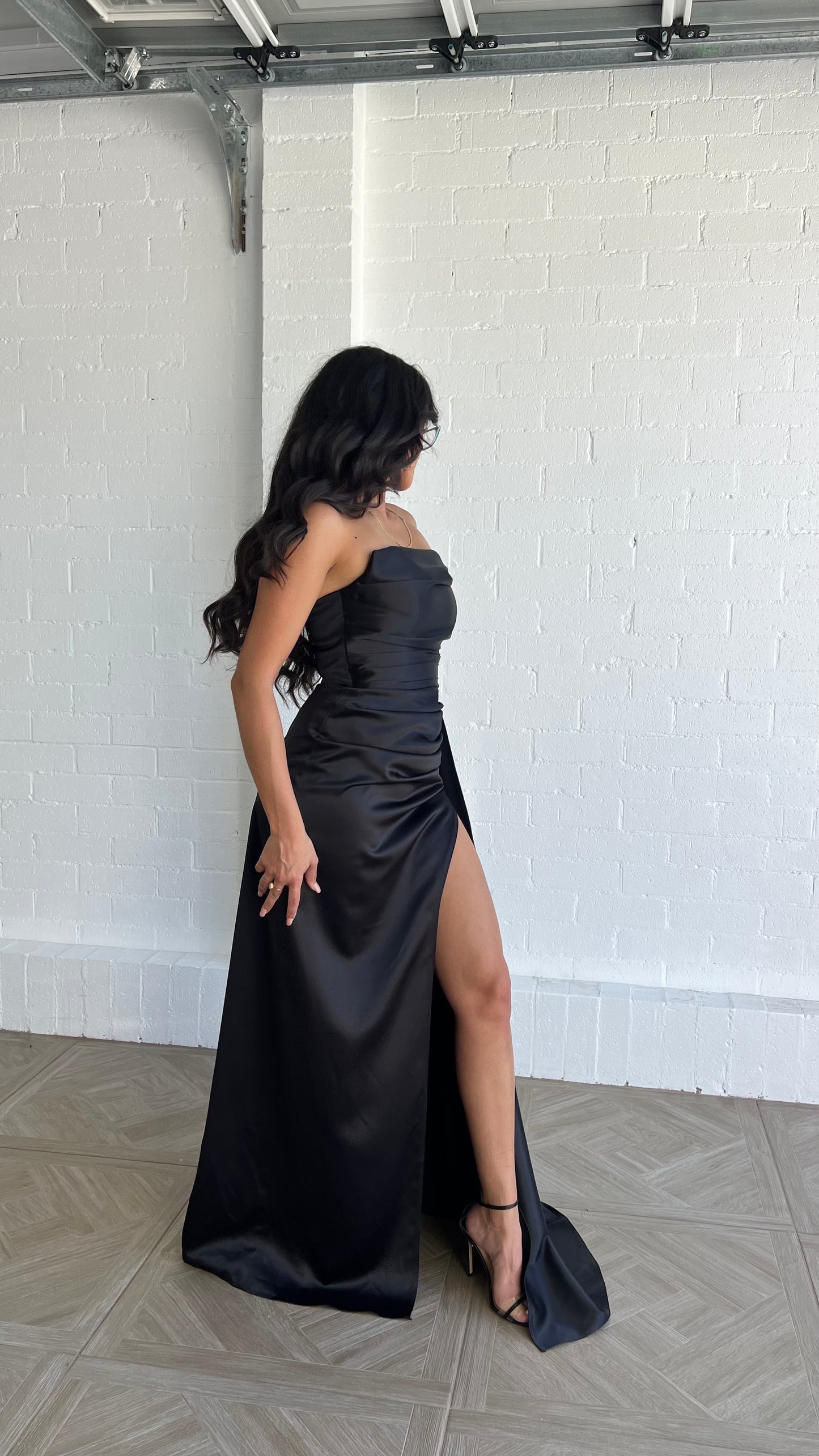 Custom made corset gown - black