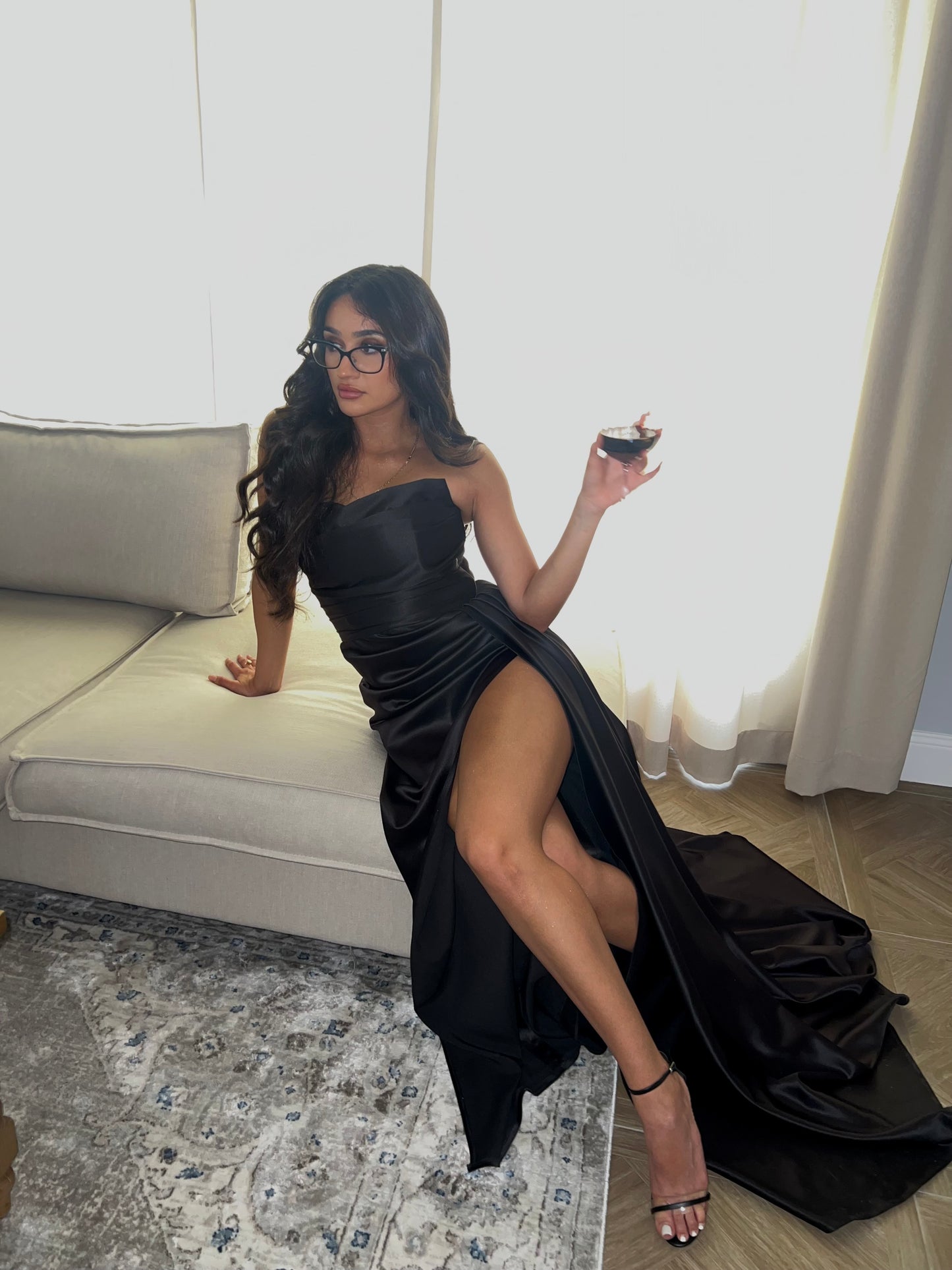 Custom made corset gown - black