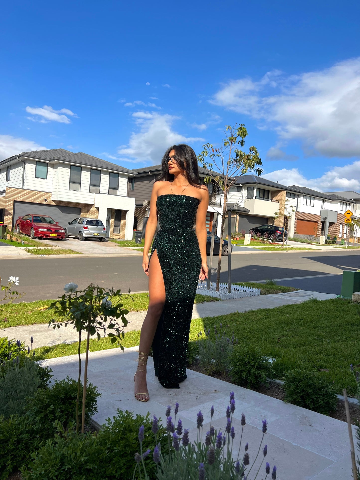 Lia Stublla Emerald corset gown