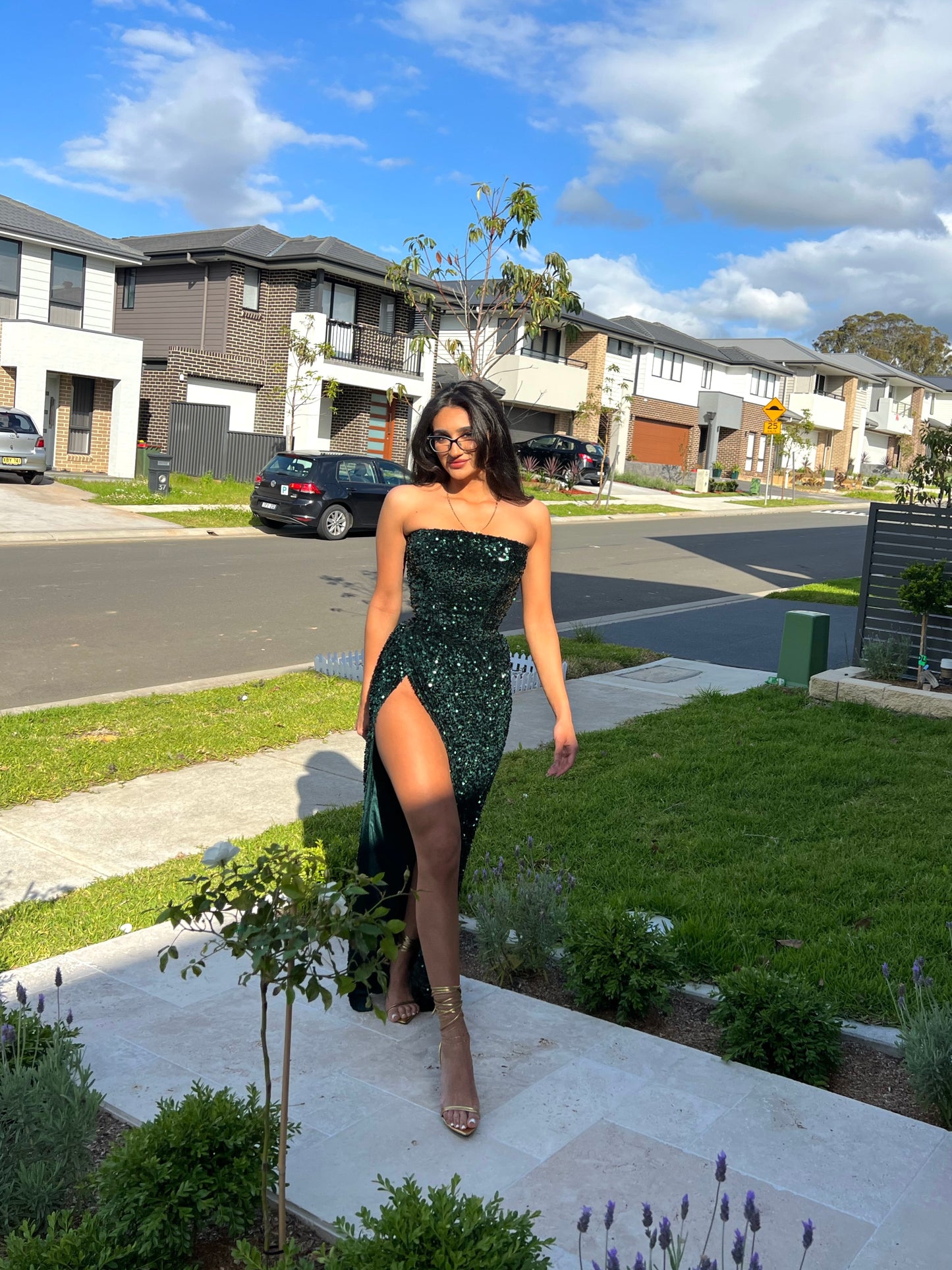 Lia Stublla Emerald corset gown