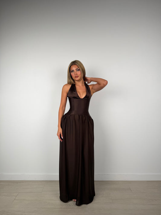Layla corset chocolate gown