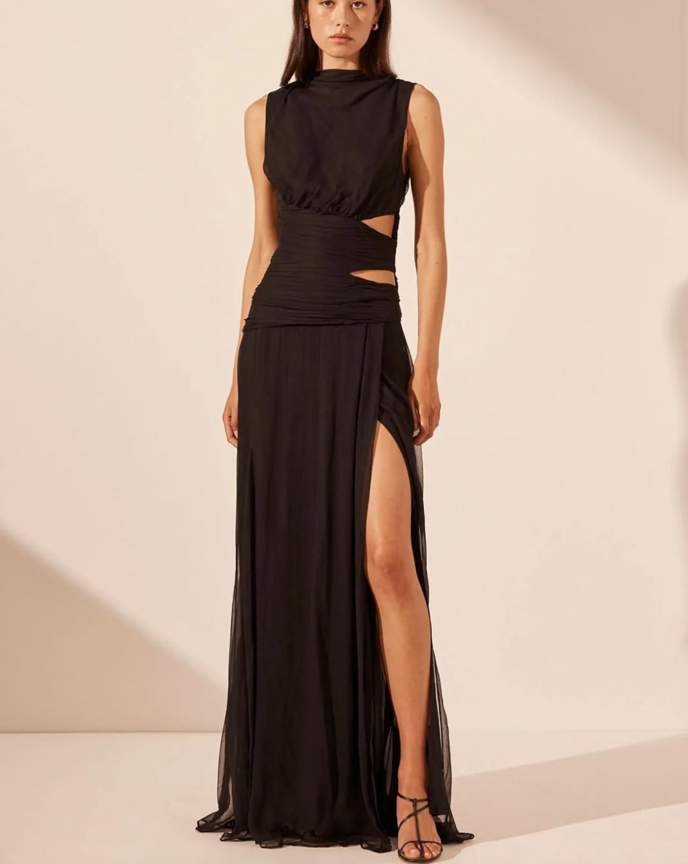 Shona Joy Claude cutout black maxi dress