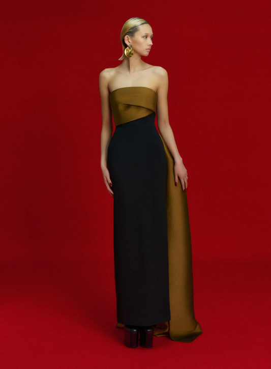 Solace London Kinsley gown - black & gold